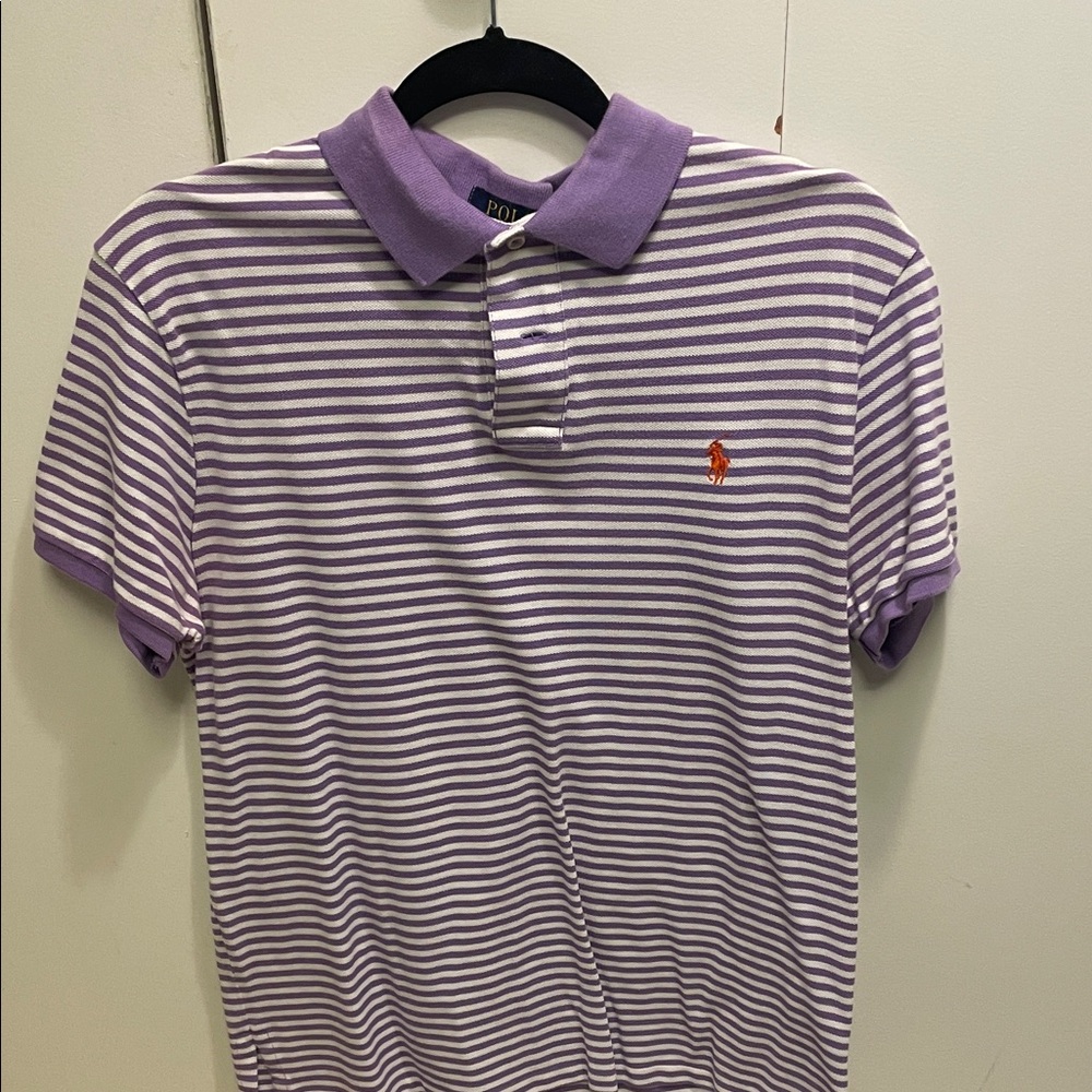 Polo by Ralph Lauren Lavender Striped Polo Shirt used size Large